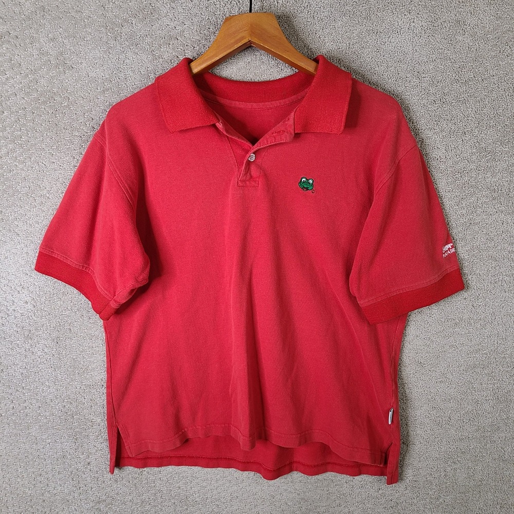 Senor Frogs Shirt Mens XXL Red Polo Carlos N Charlies Cotton Casual Short Sleeve